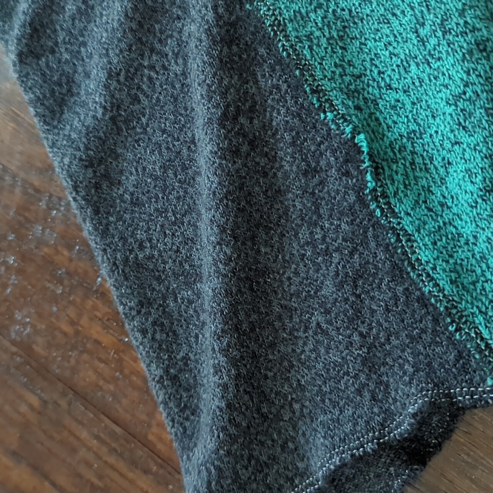 ETSY MOJOWEAR I Blue & Green Upcycled Recycled Boho Drawstring Sweater Skirt, S - Picture 5 of 13